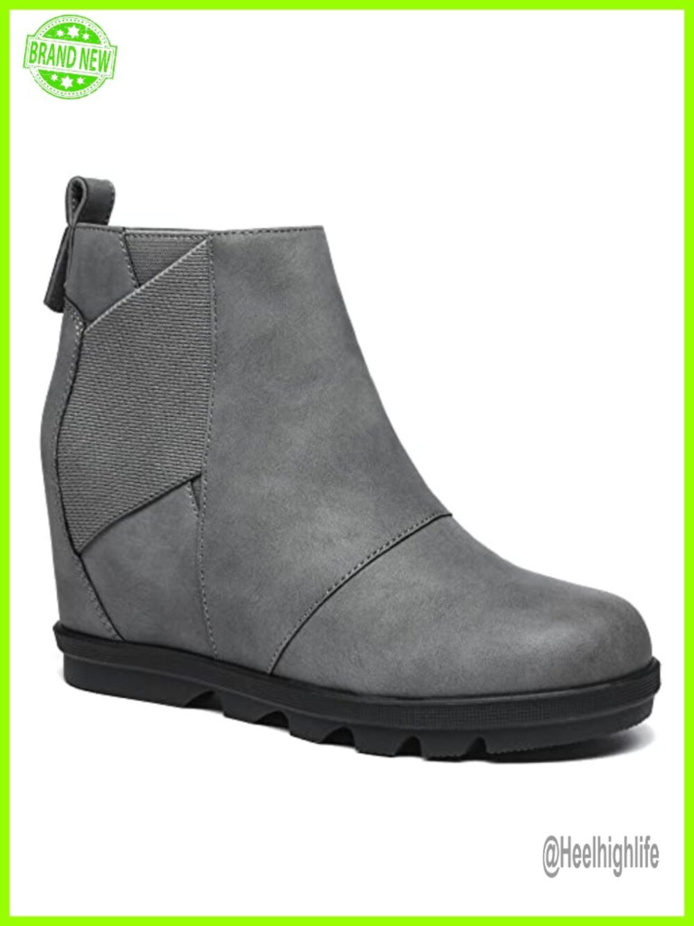 Women's Low Hidden Wedge Short Ankle Bootie in Faux Leather